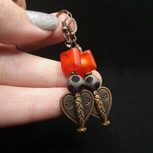 Handmade Earrings Ladybug inspired 2in dangle
